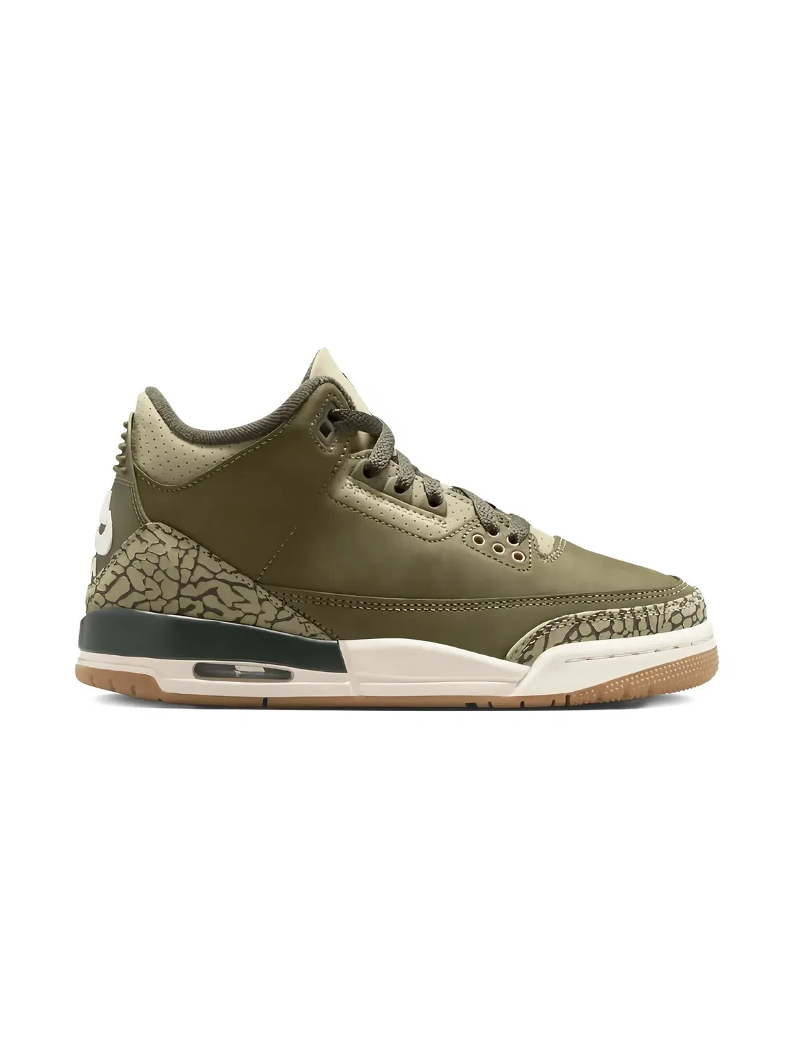 Кроссовки Air Jordan 3 Olive Green Jordan Kids, зеленый — фото 2