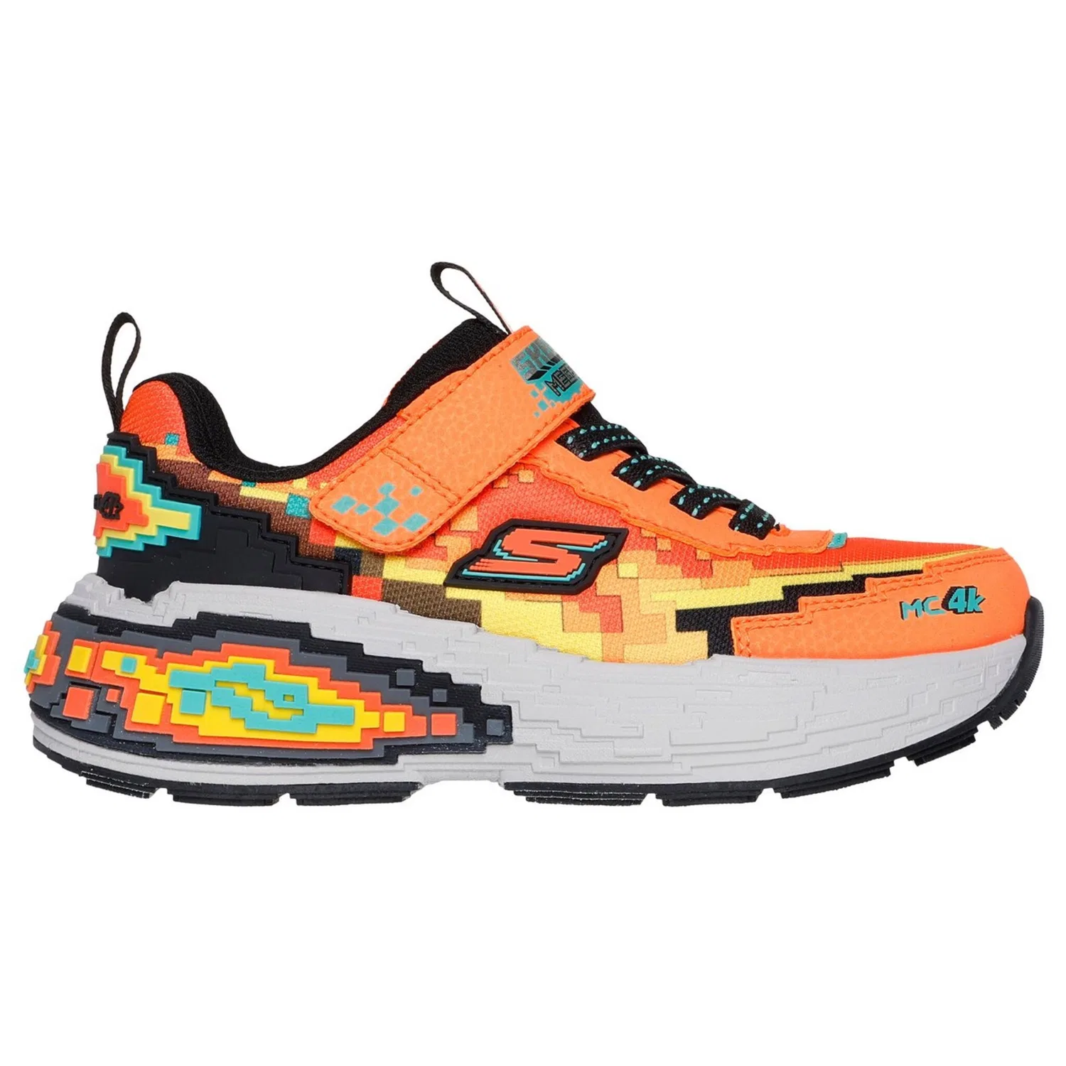Детские кроссовки с контрастными деталями Skechers, Orange/Black — фото 3