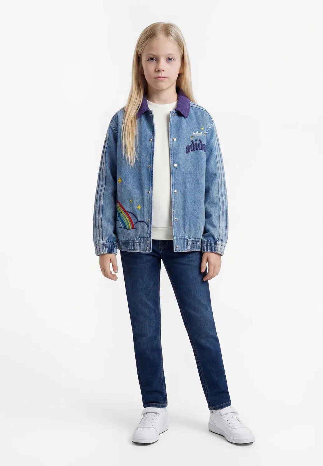 Куртка Care Bears из денима Adidas Originals, Light Denim