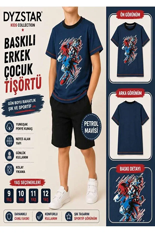 Детская футболка для девочек с принтом Dyzstar, Petrol Blue — фото 2