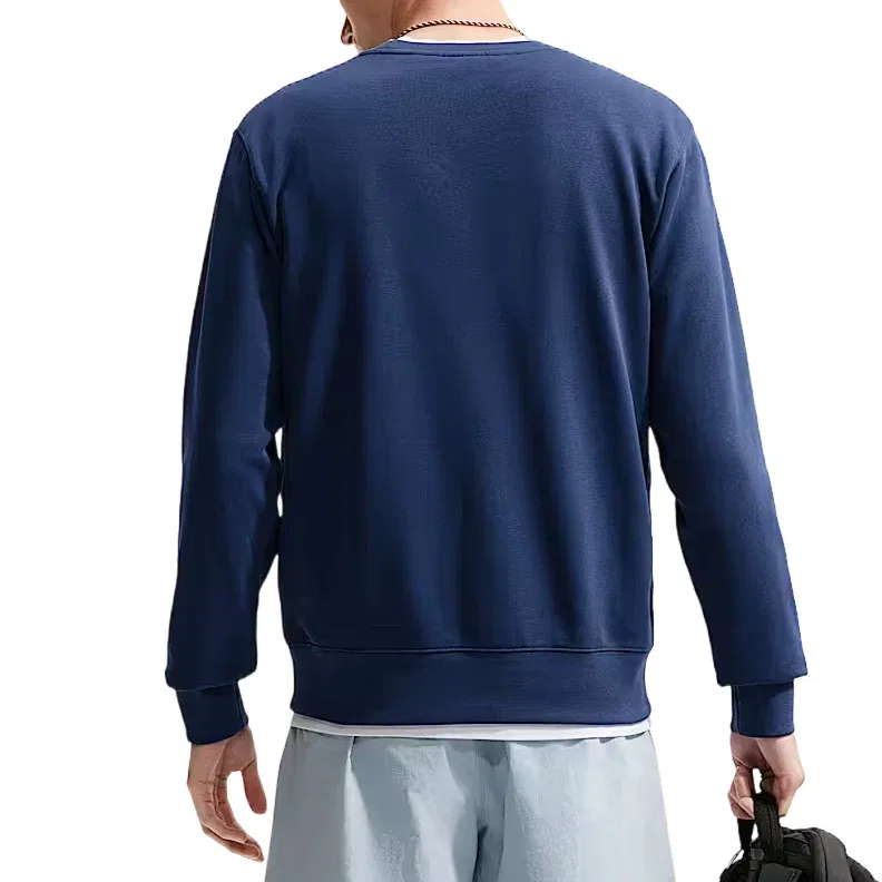 Мужская футболка с длинным рукавом Nike Premier Dri-FIT Fleece Crew Midnight Navy White, темно-синий — фото 2
