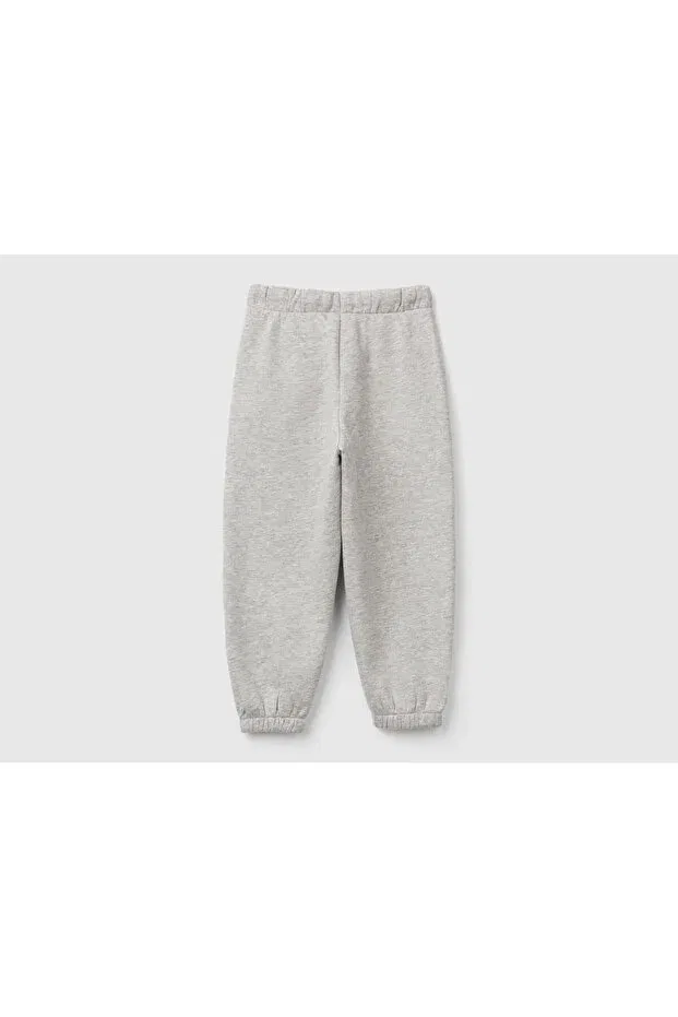 Детские спортивные штаны для девочек с принтом United Colors Of Benetton, Gray Melange — фото 2