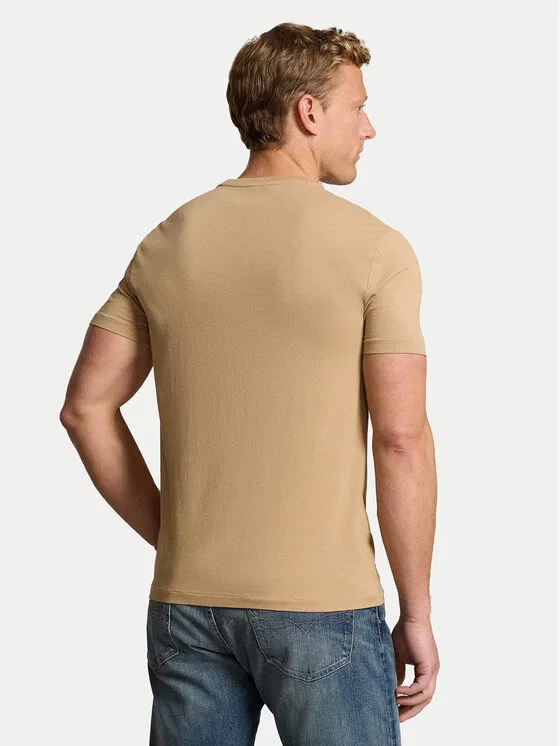 Футболка custom slim fit Polo Ralph Lauren, бежевый — фото 3