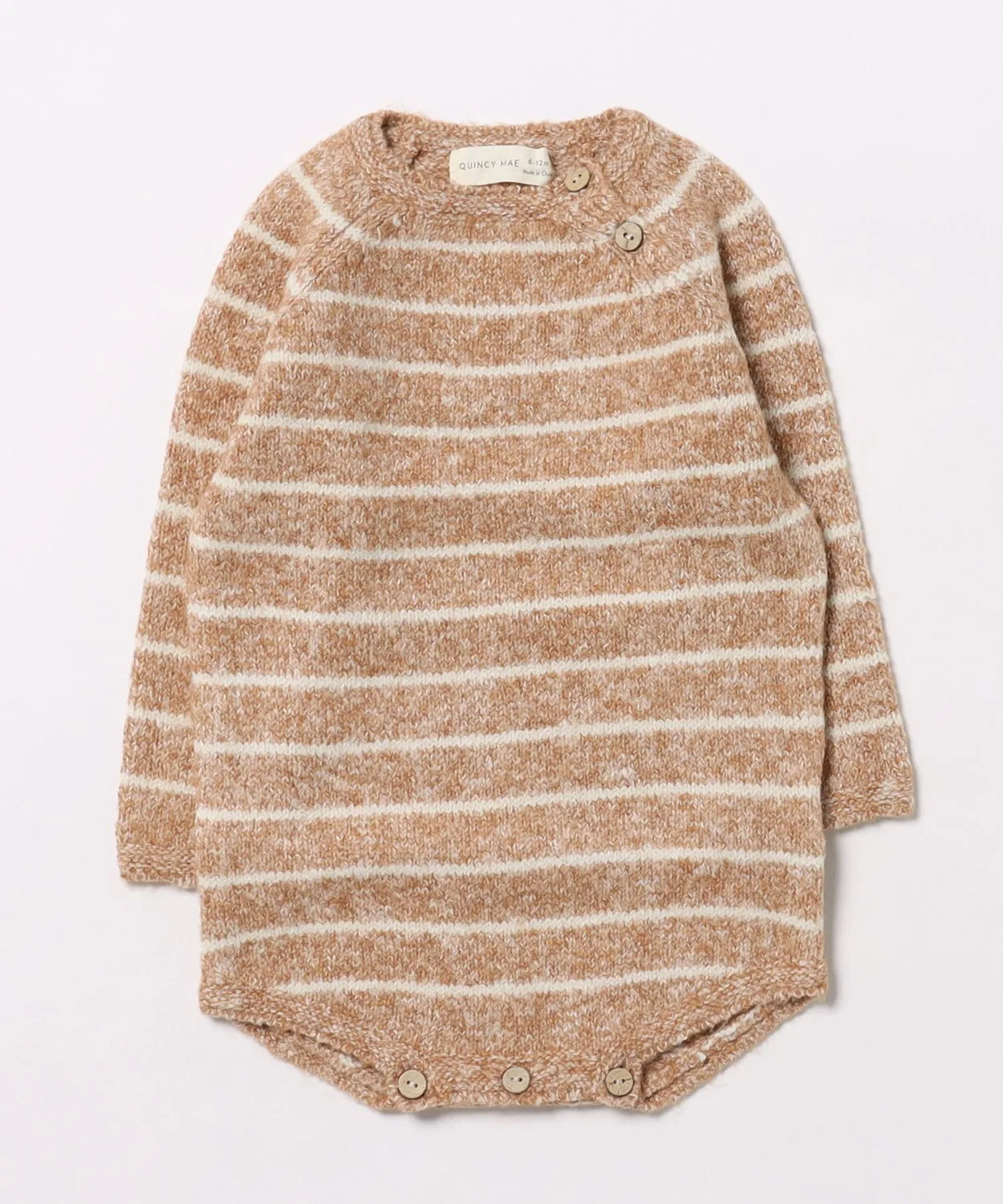 Детский боди-комбинезон с длинным рукавомCinnamon Stripe Quincy Mae, Brown