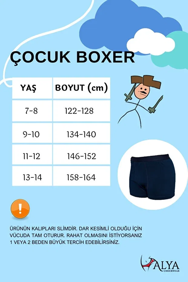 Детские боксеры для мальчиков с принтом Basics Alya Underwear, Navy Blue Printed — фото 2