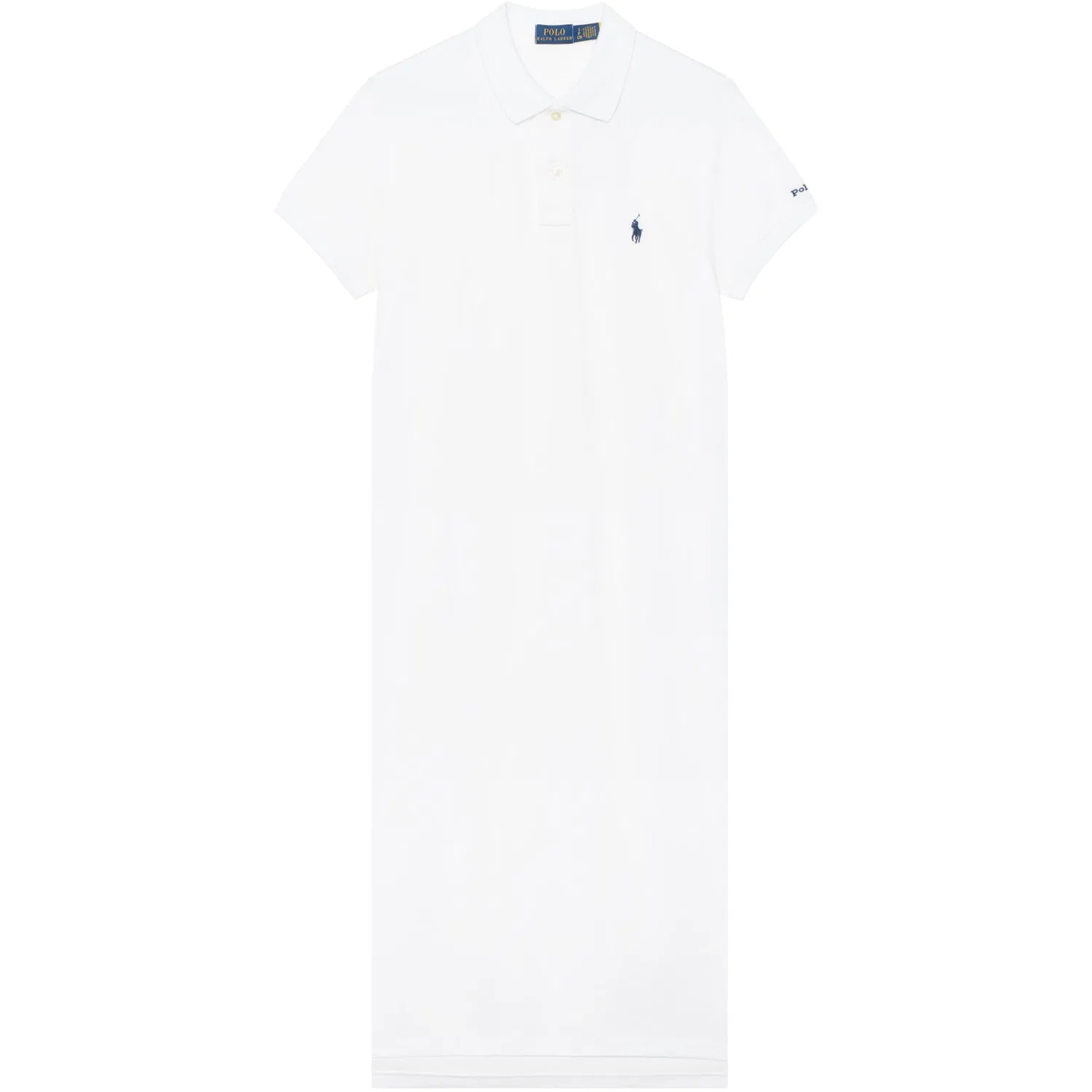 Женское платье с коротким рукавом и поло-воротником Polo Ralph Lauren, White