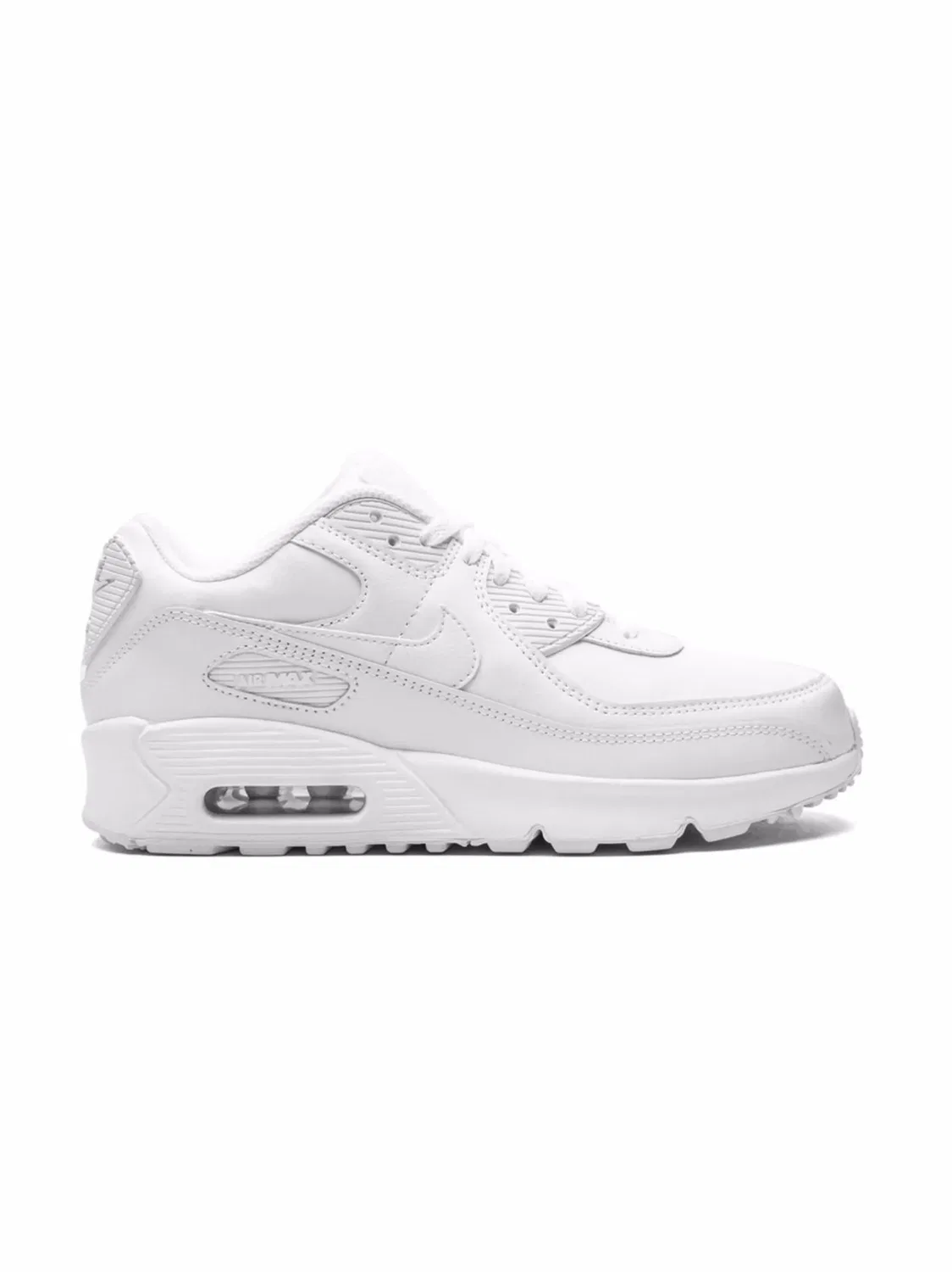 Кроссовки Air Max 90 Leather Triple Nike, белый — фото 2