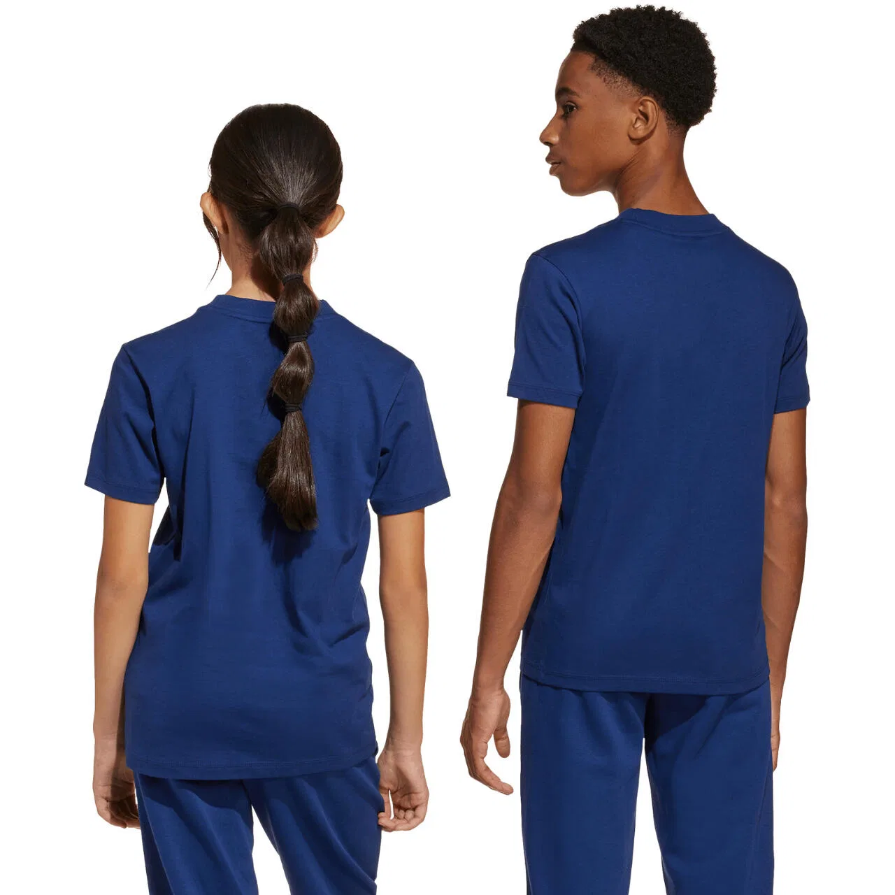 Детская хлопковая футболка Essentials Tee Adidas, Dunkelblau / Jeansblau — фото 3