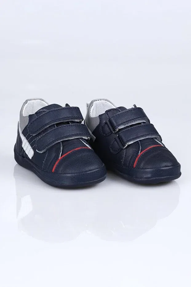 Детские ботинки для мальчиков кожаные Dante First Step Lepi Kids, Navy Blue — фото 3