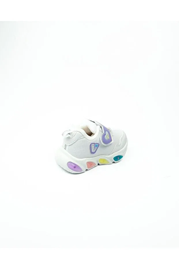 Детские спортивные туфли для девочек с подсветкой Vicco, White — фото 4