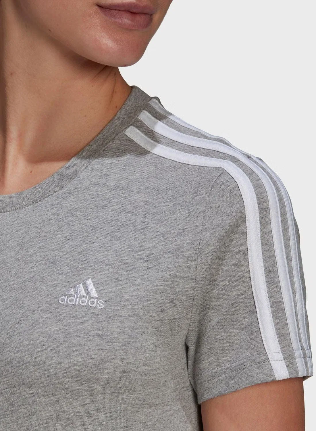 Футболка тренировочная с длинным рукавом W 3s t Adidas, серая — фото 3