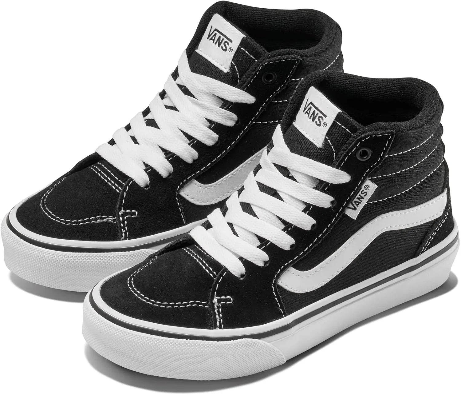 Детские кроссовки для мальчиков Filmore Hi Vans, Black/White — фото 2