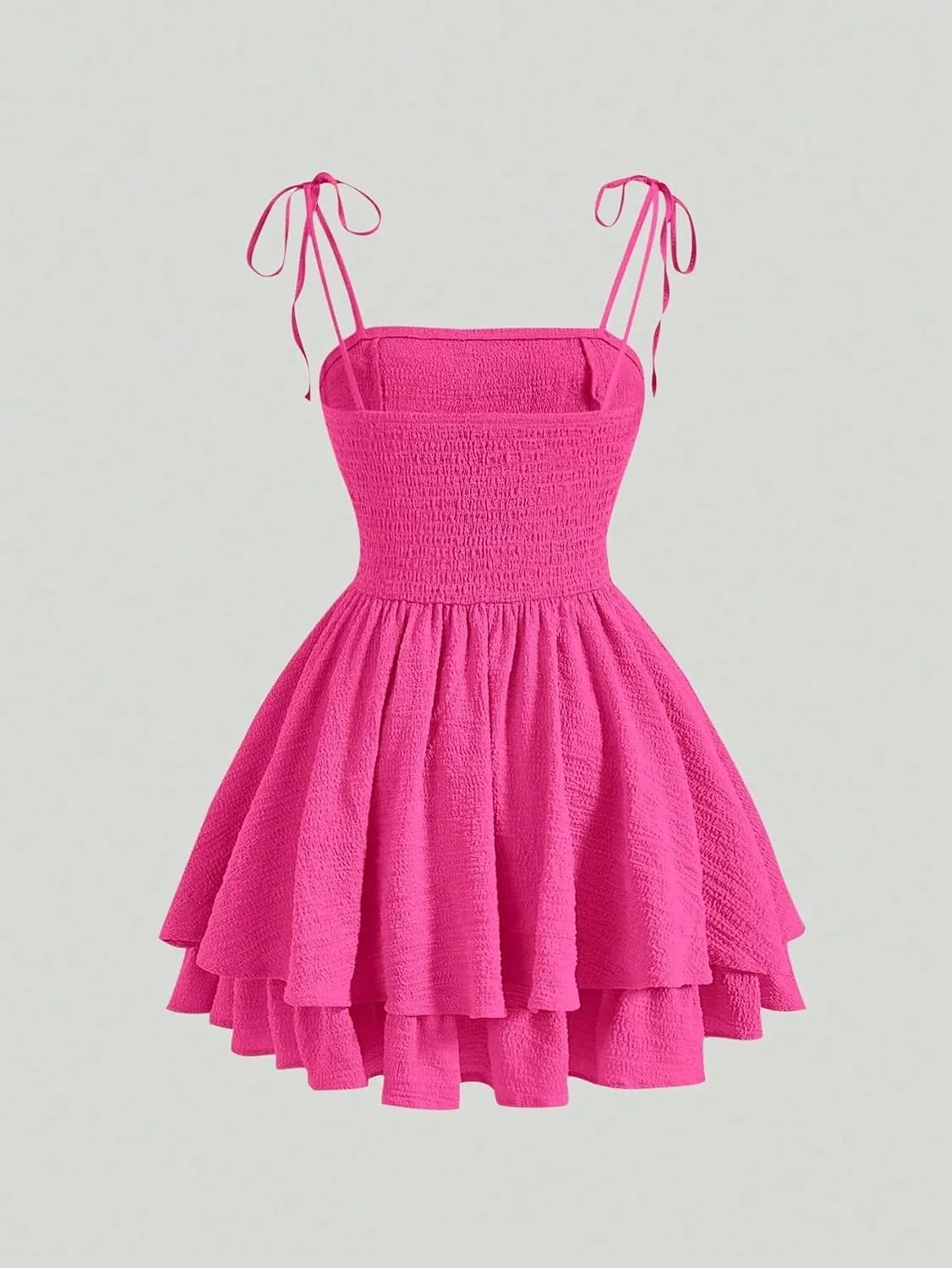 Женское ками-платье с завязками на плечах, Hot Pink — фото 3