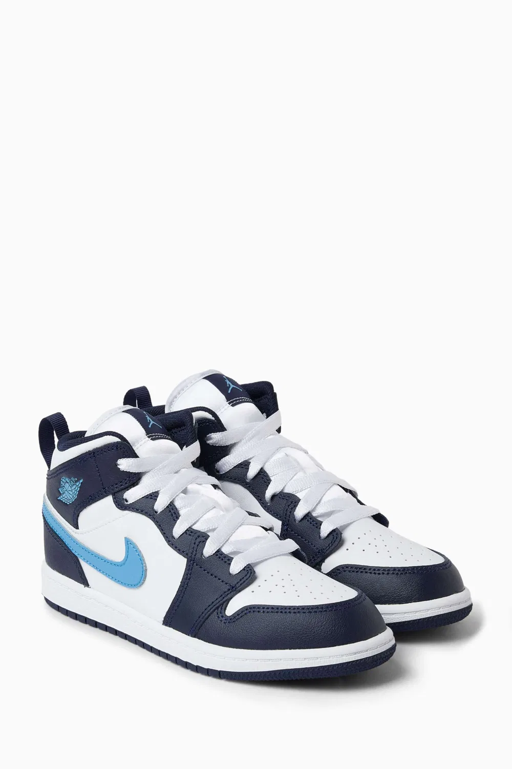 Кроссовки кожаные Air Jordan 1 Mid-top Jordan, синий