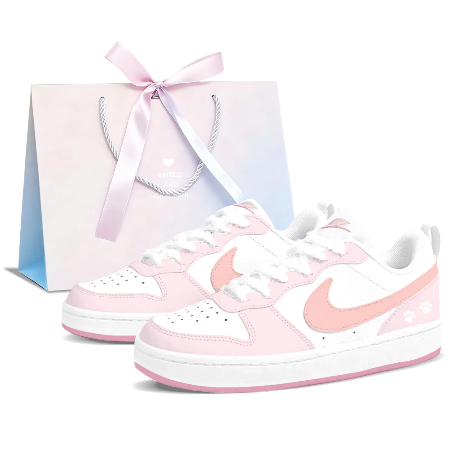Детские кеды Nike Court Borough Pink/White