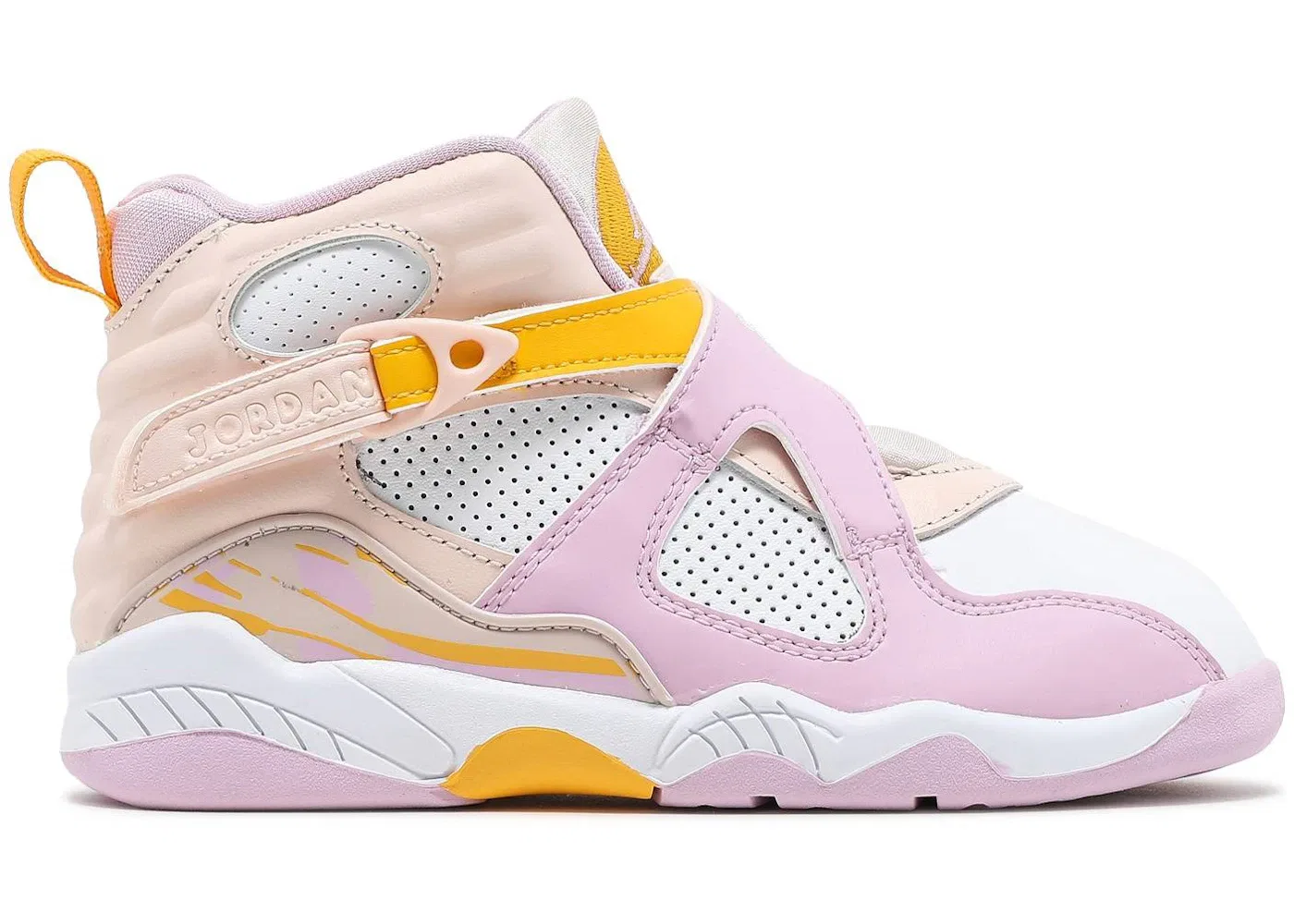 Детские кроссовки Lifestyle Jordan 8 Jordan, Orange Pearl/White/University Gold/Light Arctic Pink
