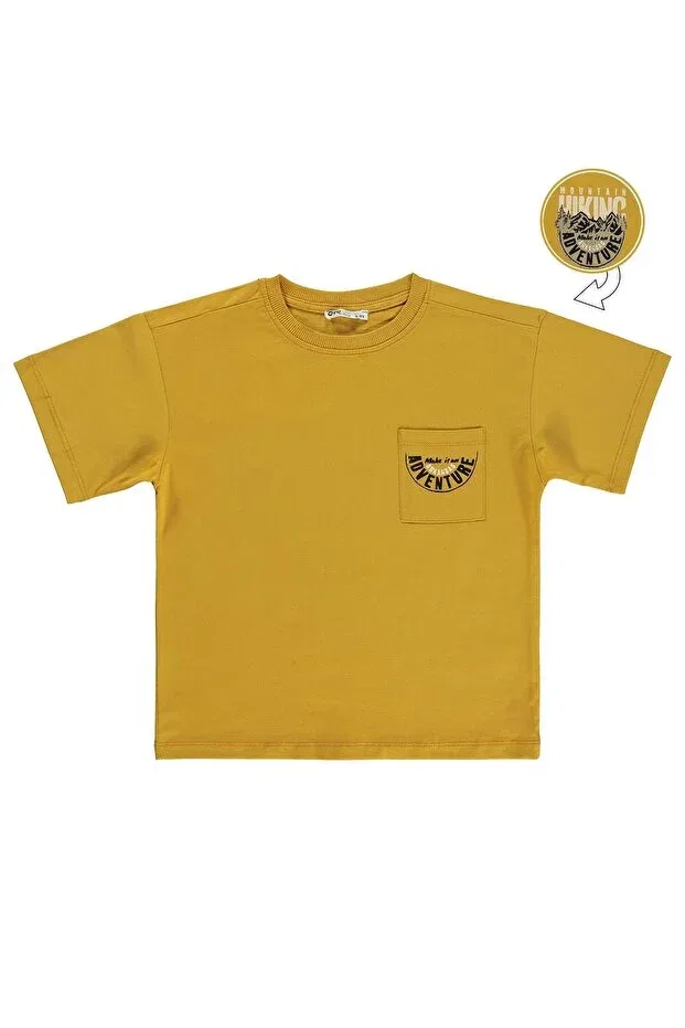 Детская футболка для мальчиков с принтом Hiking Back Print Civil Boys, Dark Mustard