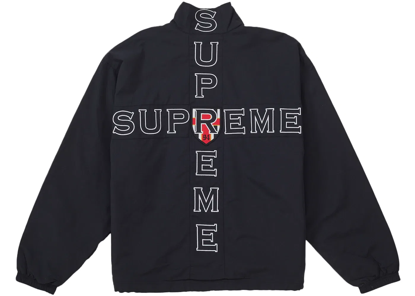 Мужская куртка-трек с принтом креста Cross Track Jacket Supreme, черный — фото 3