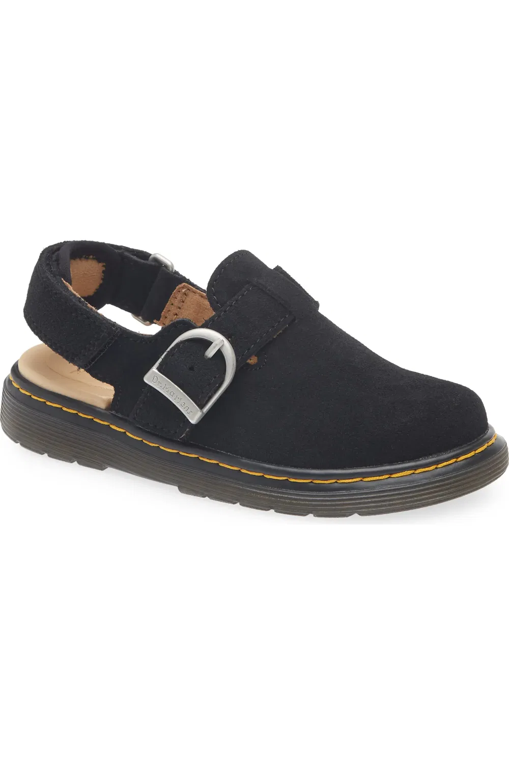 Детские мюли Dr. Martens Jorgie Slingback, регулируемый ремешок, черный
