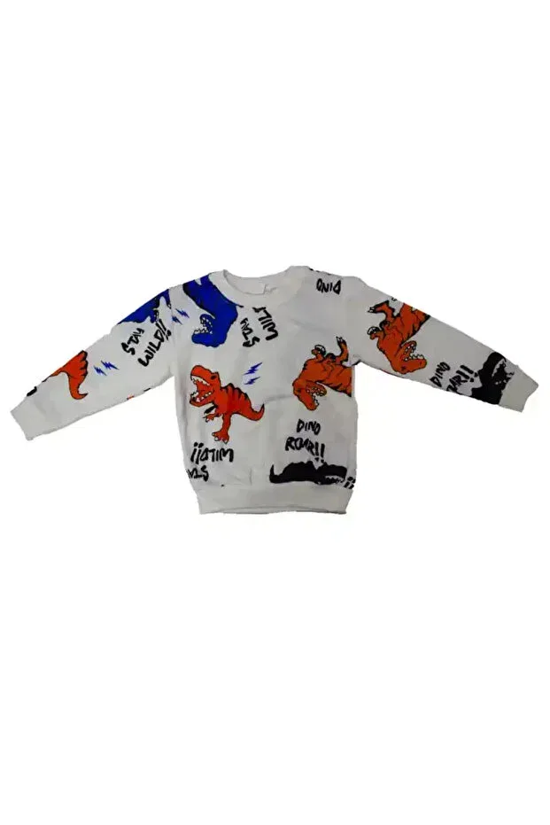 Детский спортивный костюм для девочек с принтом Dinosaur children's tracksuit tk Cns Concept, White — фото 2