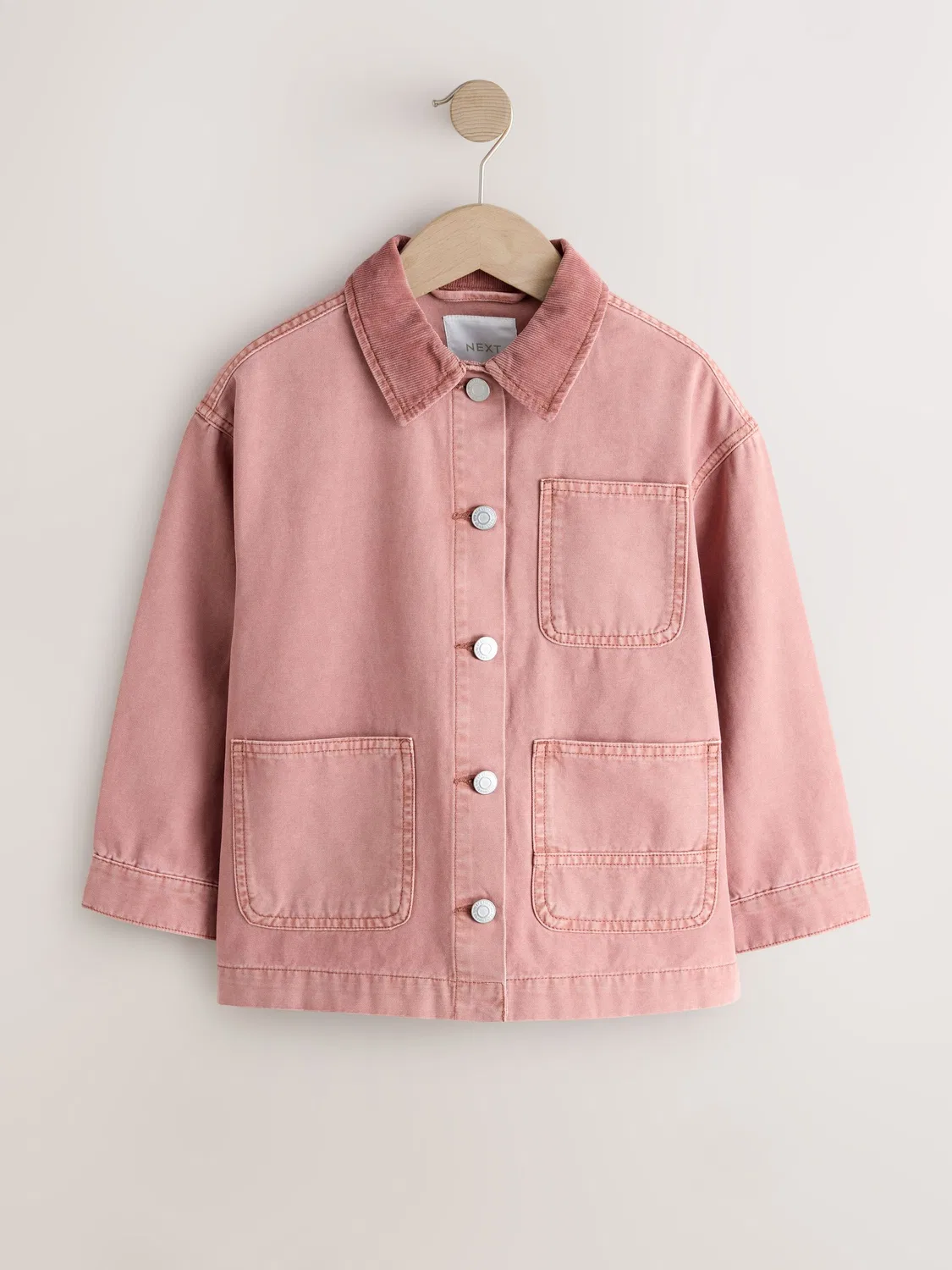 Джинсовая куртка Pink Cord Collar Jacket Next, розовый — фото 4