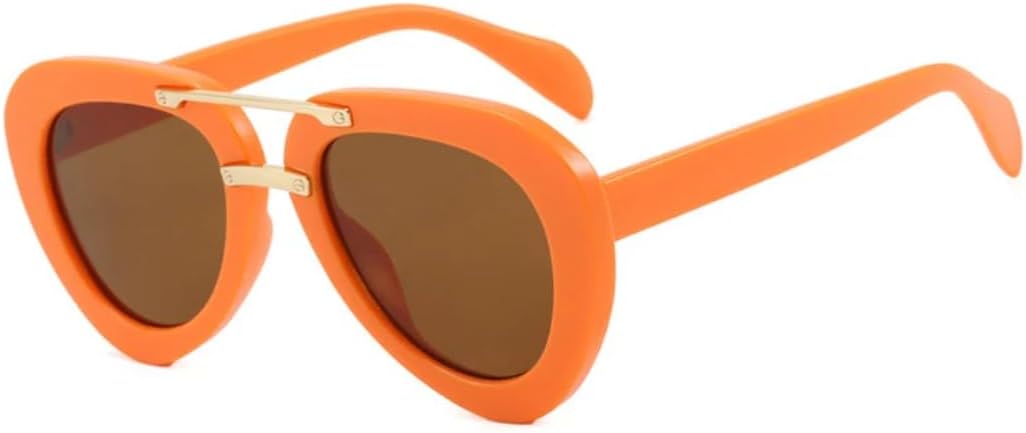 

Ретро-солнцезащитные очки большого размера для женщин и мужчин, летние солнцезащитные очки для путешествий в стиле панк, очки с защитой от УФ-излучения UV400 VVTWSSW, Orange Brown
