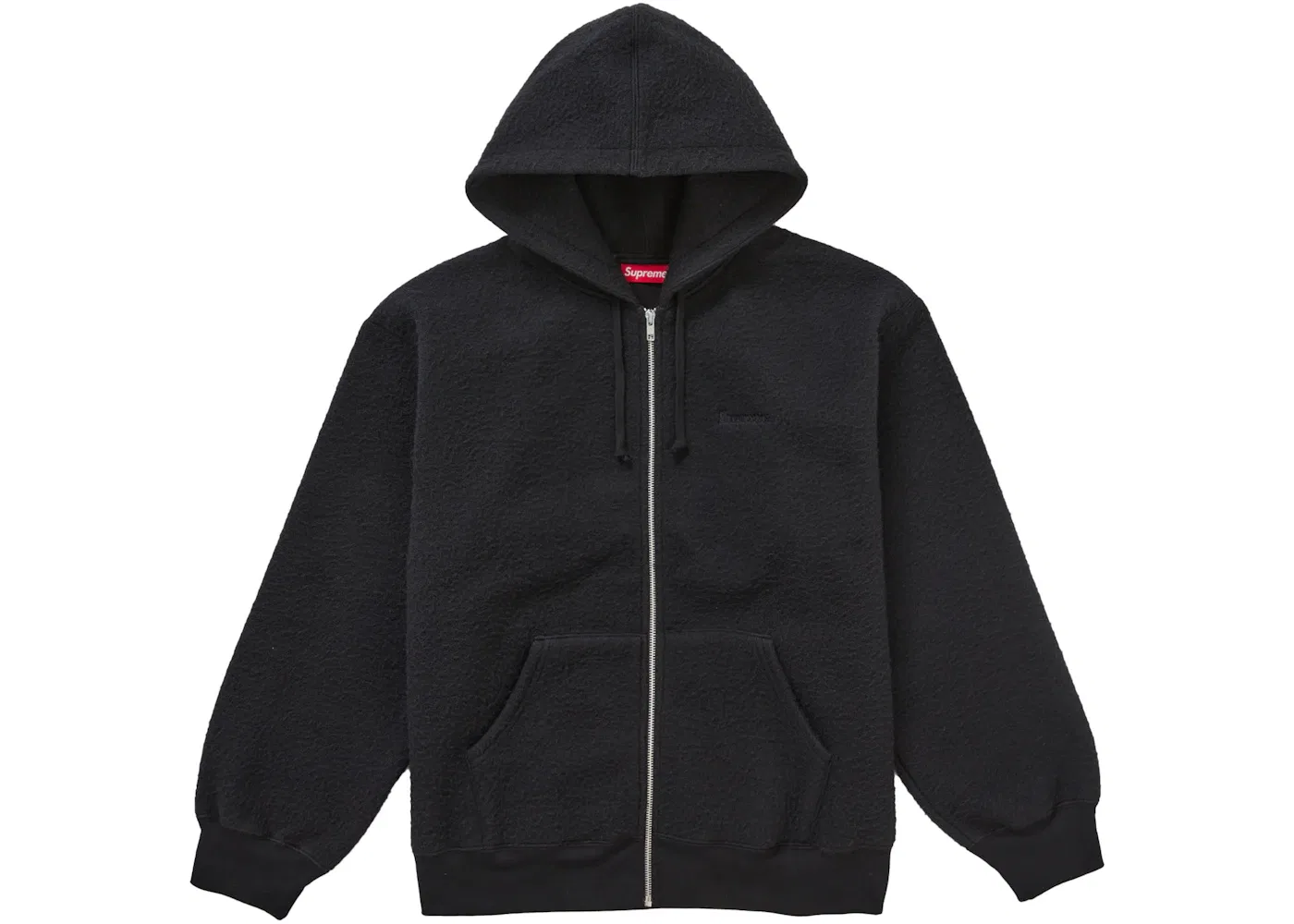 Мужская худи на молнии Supreme Pilled Zip Up Hooded Sweatshirt, Black
