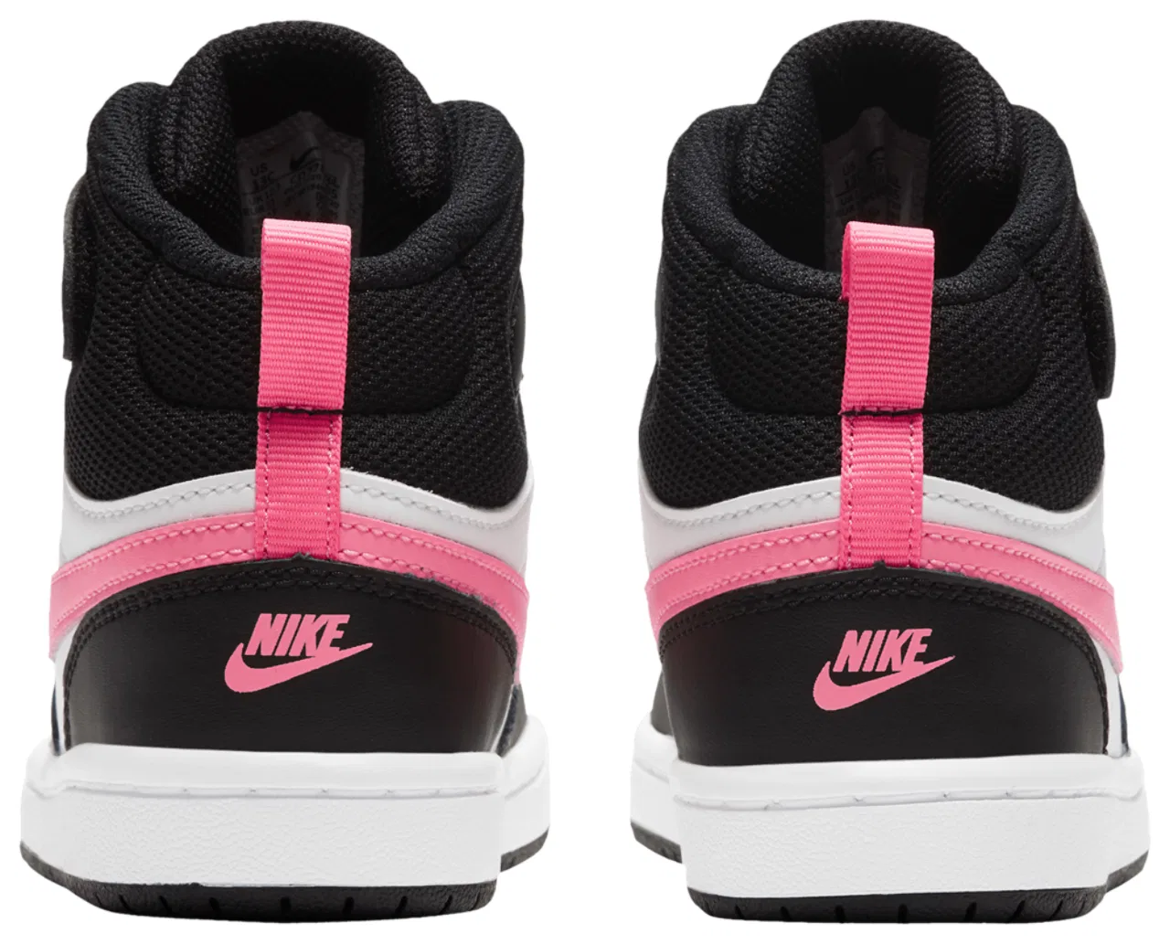 Детские кроссовки для мальчиков с кожаным верхом Court Borough Mid 2 Nike, Black/Sunset Pulse/White — фото 3