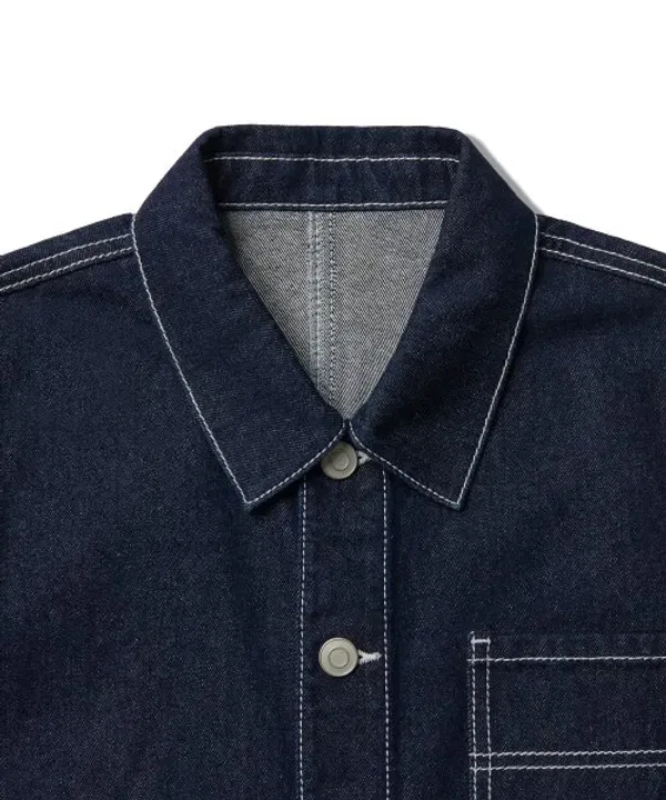 Джинсовая куртка оверсайз, Musinsa Standard Kids, Deep Indigo — фото 4
