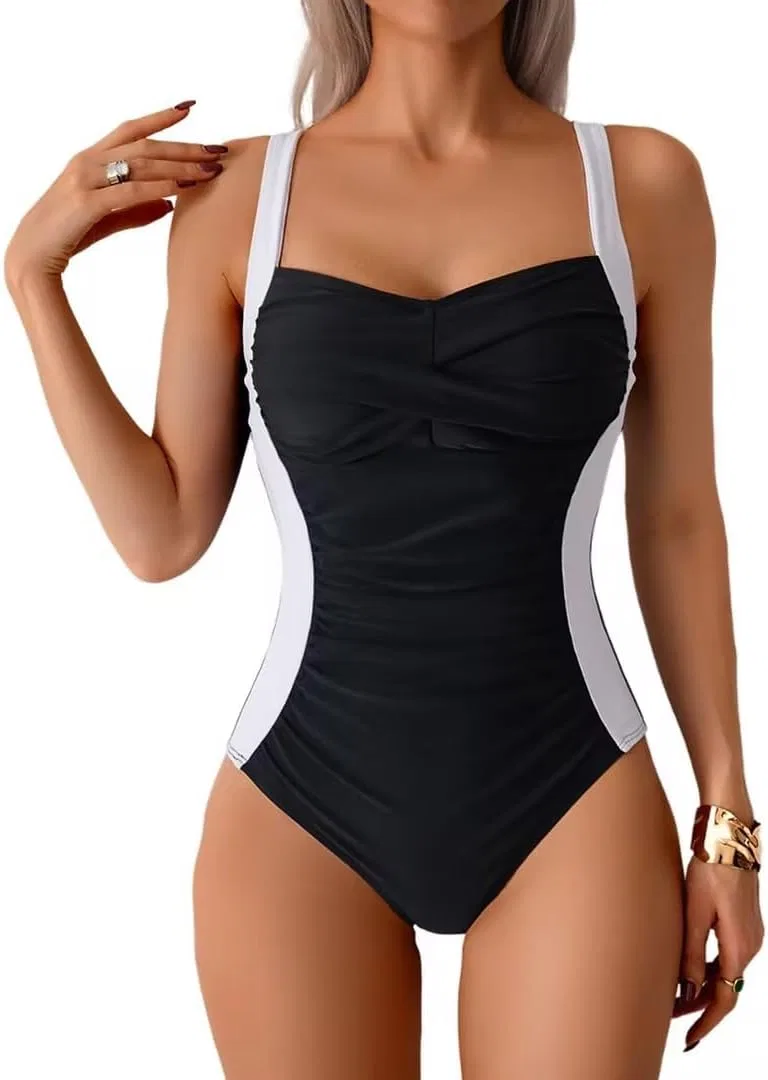 Женский цельнокроеный купальник с утяжкой живота Athletic Swimwear, White
