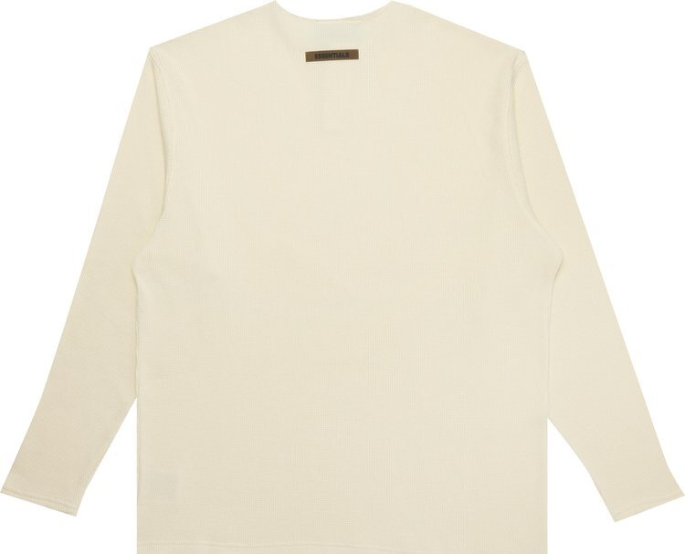 Лонгслив Fear of God Essentials Thermal Henley Long-Sleeve 'Buttercream', кремовый — фото 3