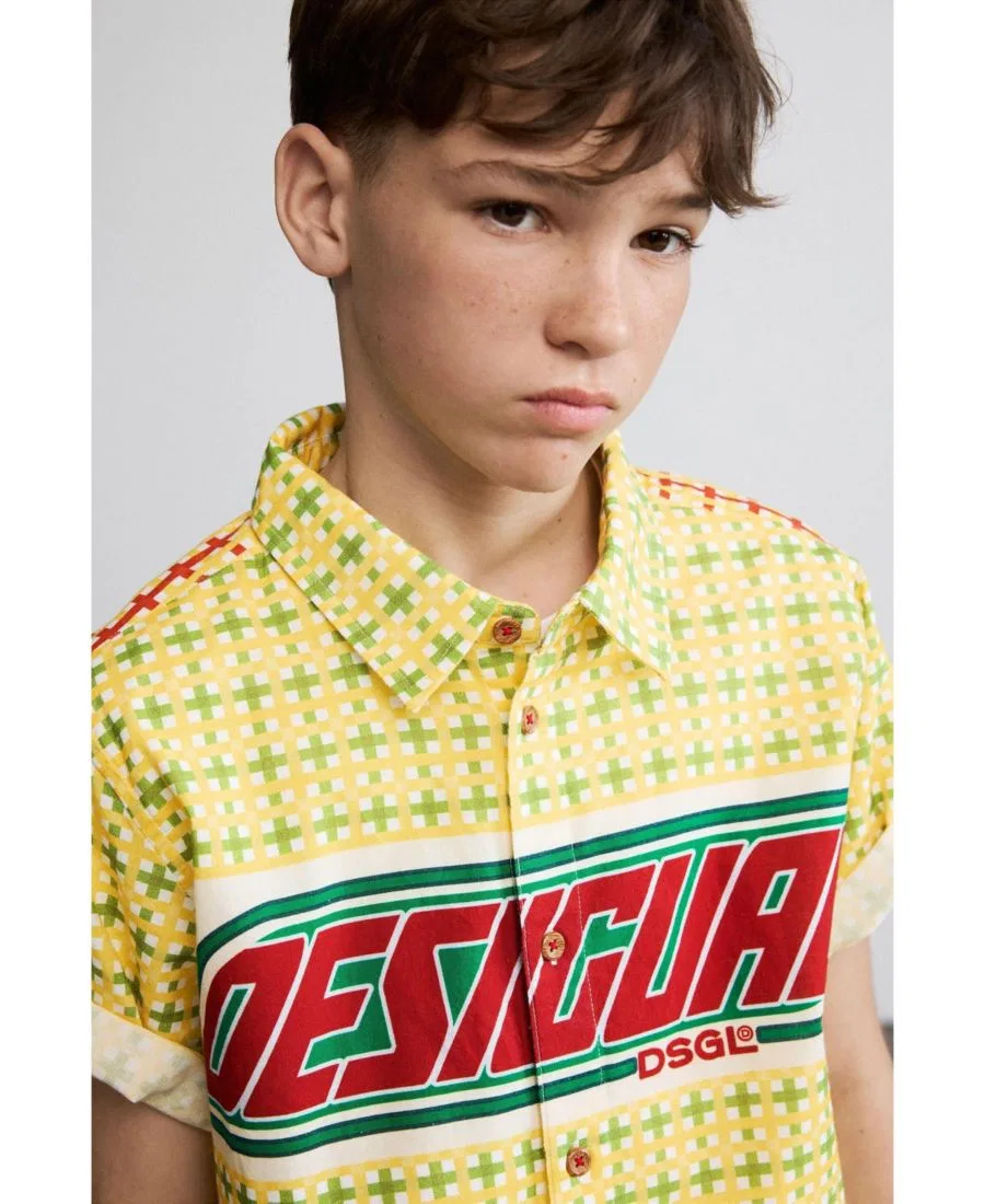 Детская рубашка с принтом Desigual, Yellow — фото 3
