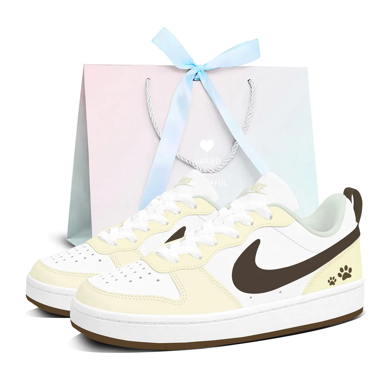 Детские кроссовки для скейтбординга с низким верхом Nike Court Borough, цвет Ecru