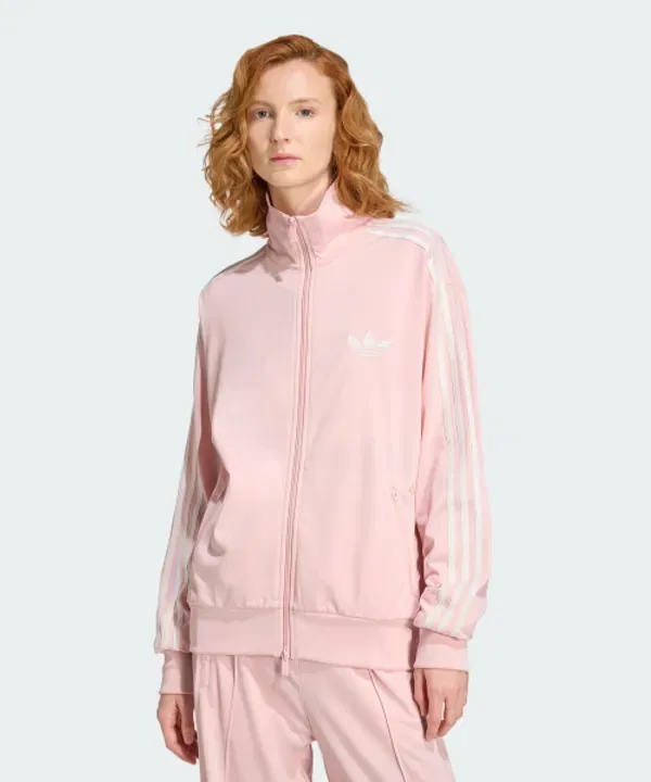 Трек-топ женский свободный, Firebird, Adidas, сэнд-пинк