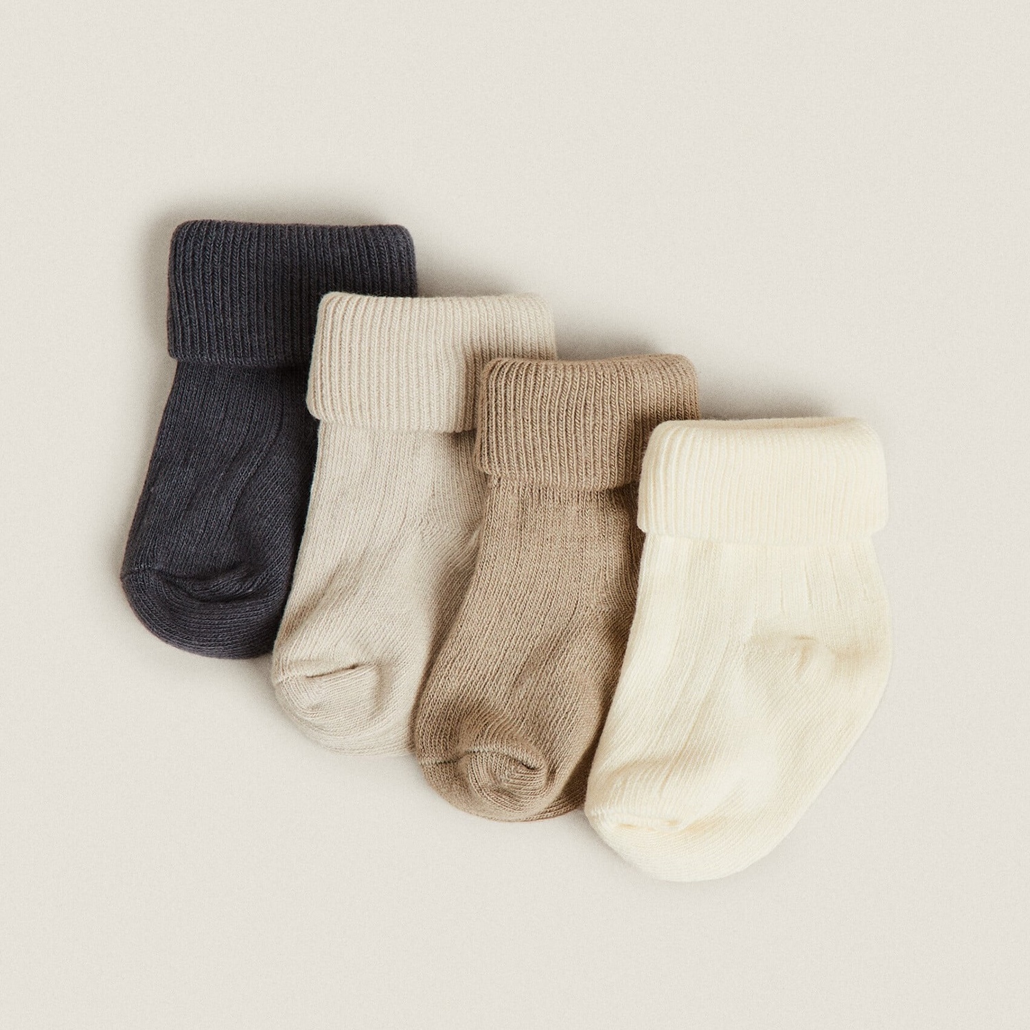 

Комплект носков Zara Home Multicoloured Baby, 4 пары, бежевый/серый