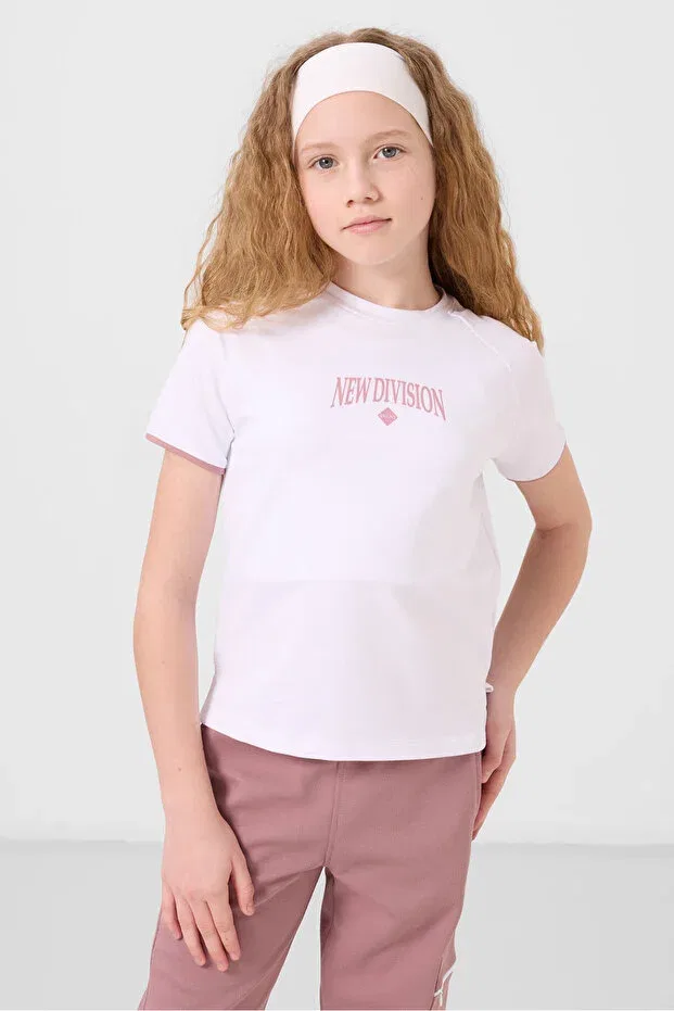 Детский спортивный комплект для девочек с принтом Tommy Life, White/Rosy — фото 4
