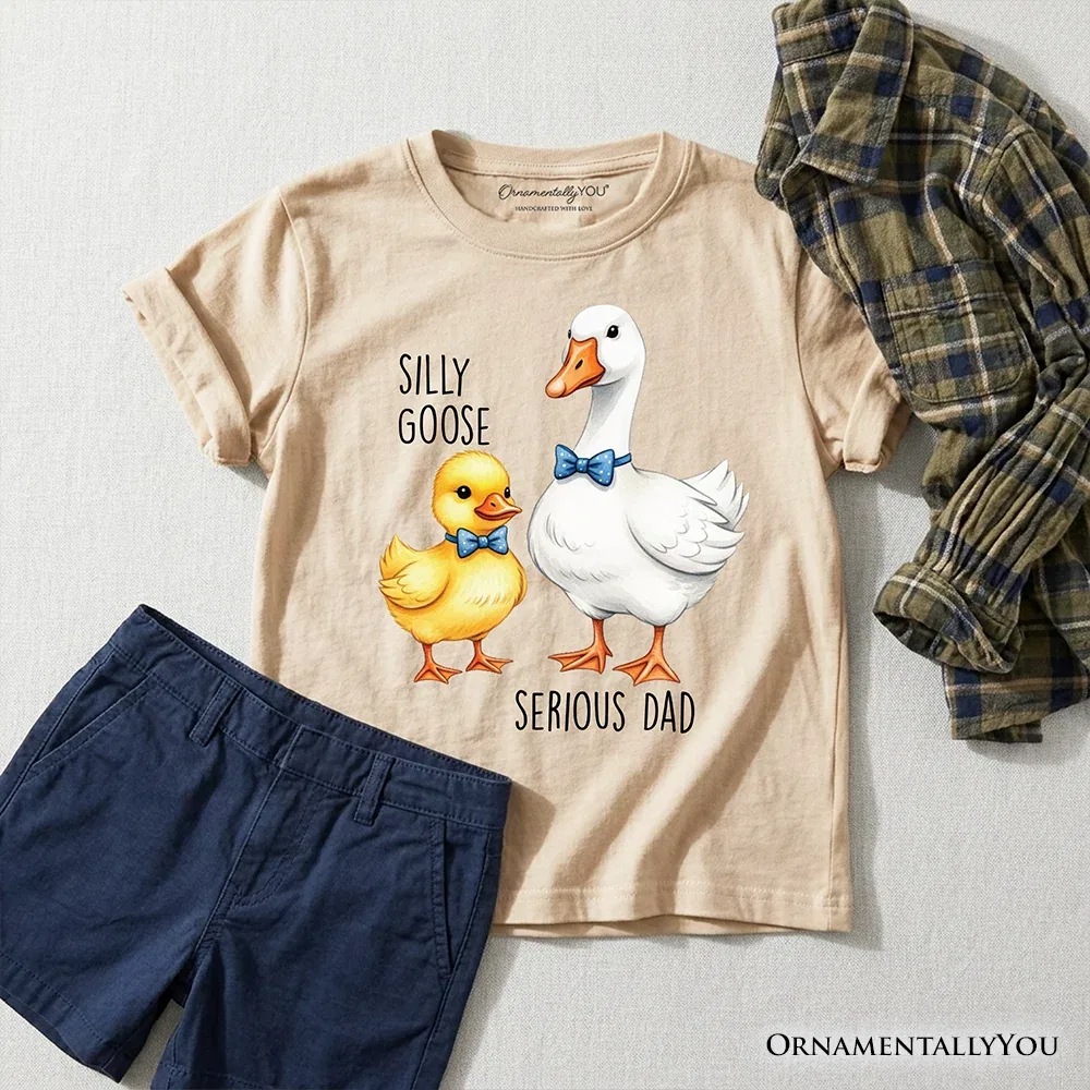Детская футболка с принтом с длинным рукавом Silly Goose Serious Dad Tie OrnamentallyYou, Sand