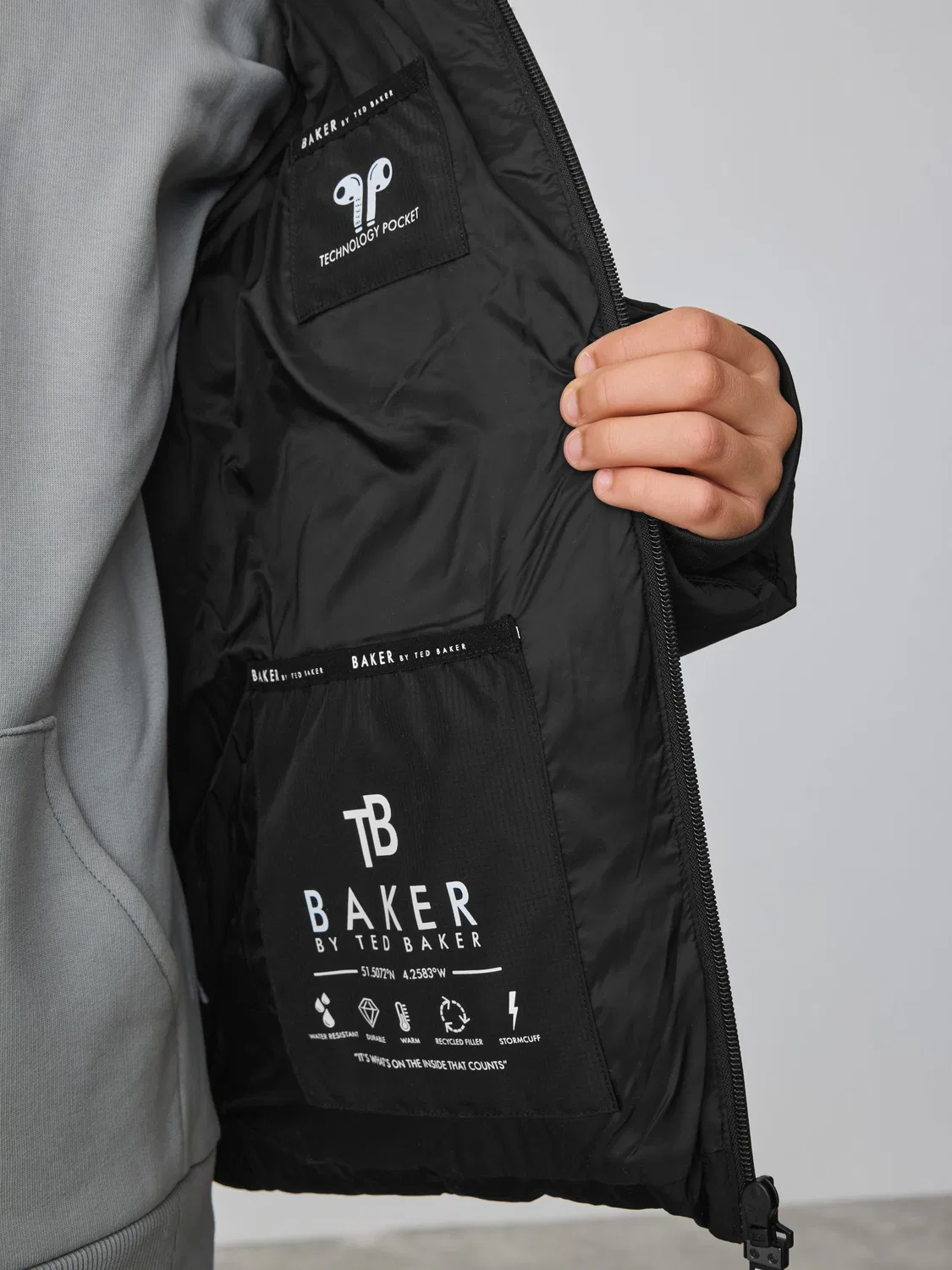 Куртка утепленная, водонепроницаемая Baker by Ted Baker, черный — фото 4