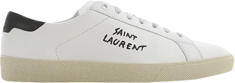 

Кроссовки Saint Laurent SL-06 Court Leather White Black, белый, Белый;серый, Кроссовки Saint Laurent SL-06 Court Leather White Black, белый