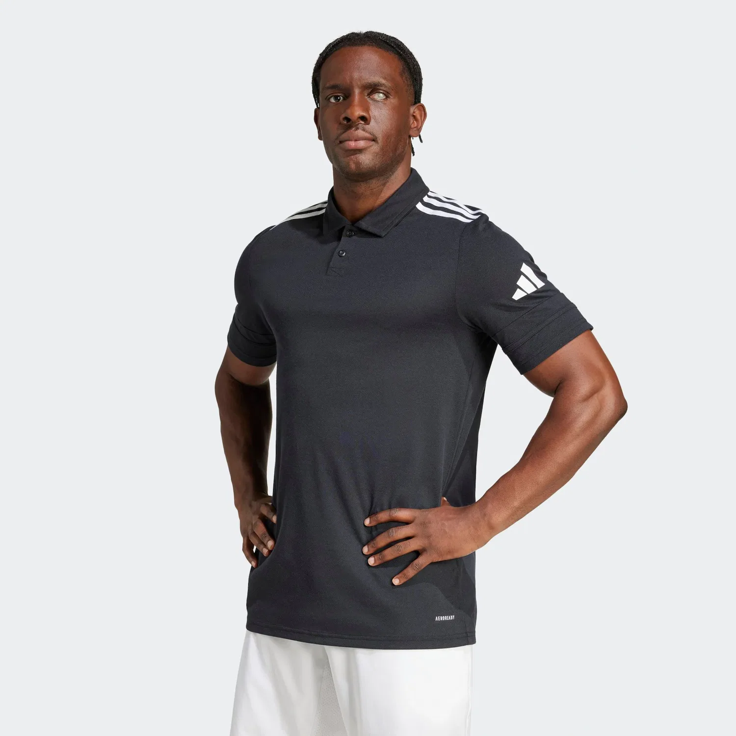 Мужское поло с логотипом Adidas Performance, Black/White