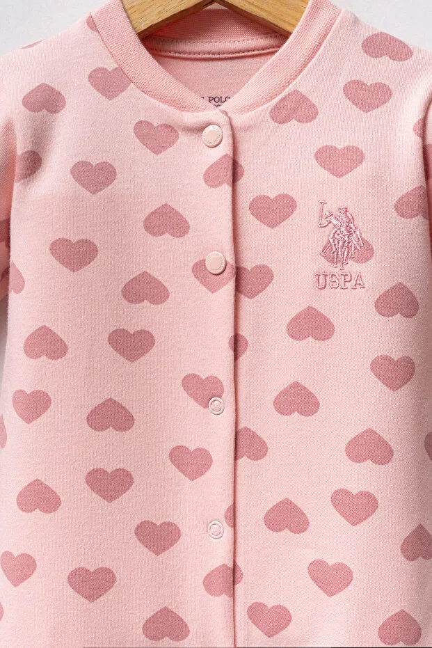Детский комбинезон для девочек хлопковый U.S. Polo Assn., Pink — фото 2