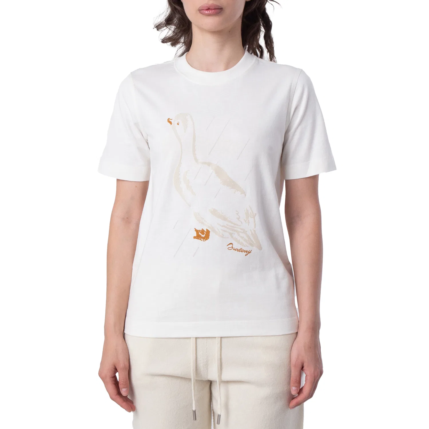 Футболка с принтом Duck Graphic Print Burberry, Chalk