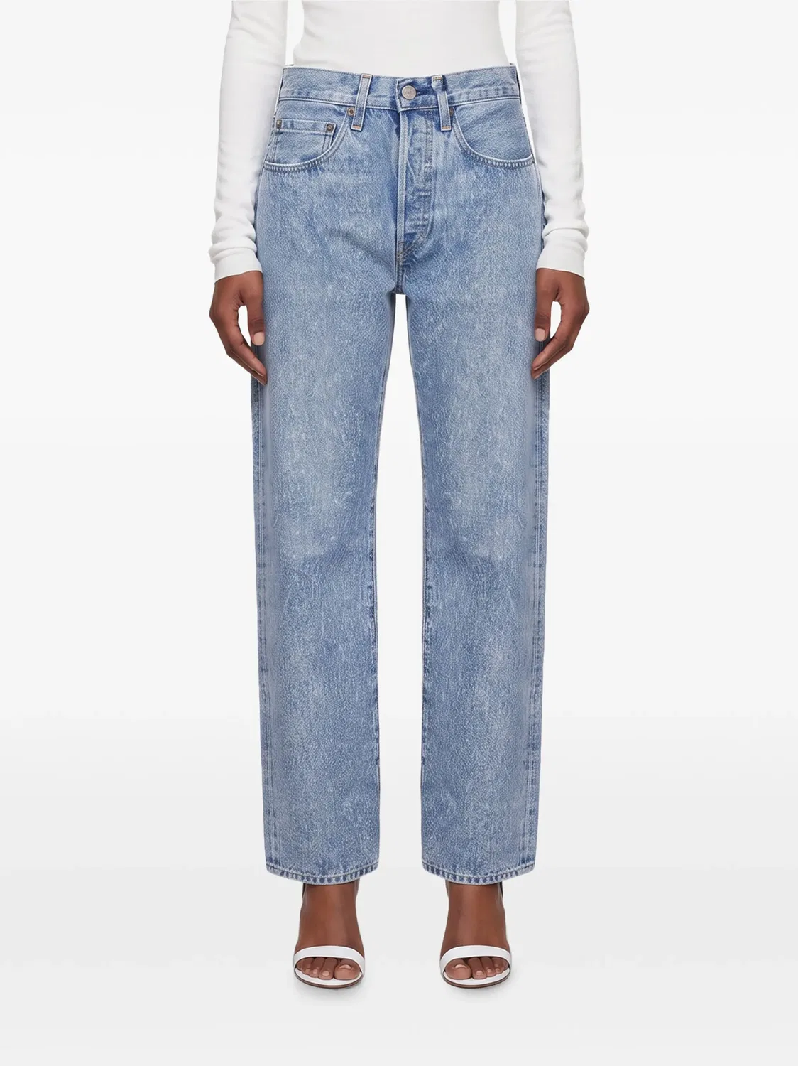 Джинсы 501 синие с эффектом варки Levi's, синий — фото 3