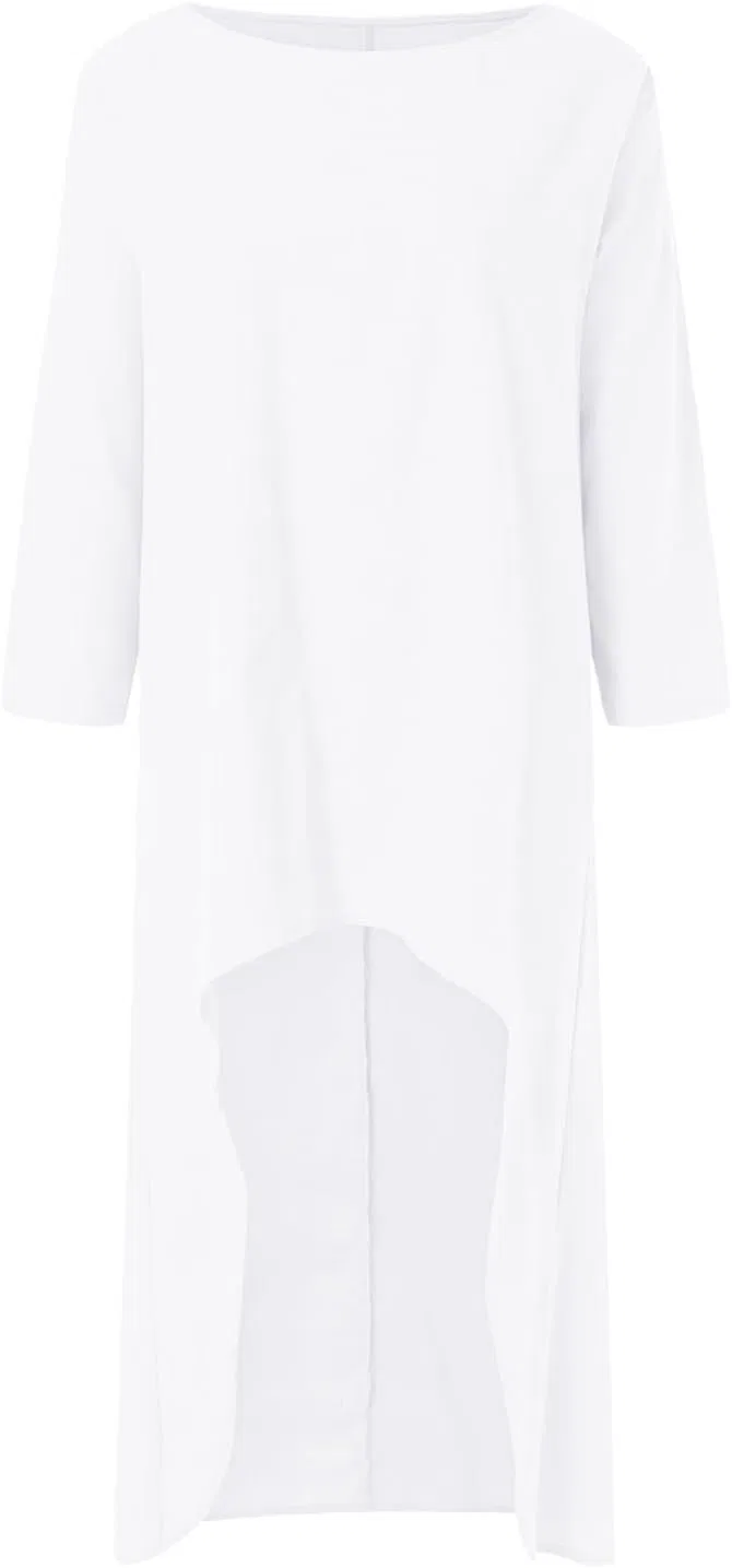 Женское платье-макси из льна и хлопка, White — фото 2