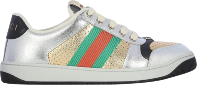 Кроссовки Gucci Wmns Screener Silver Gold, серебряный