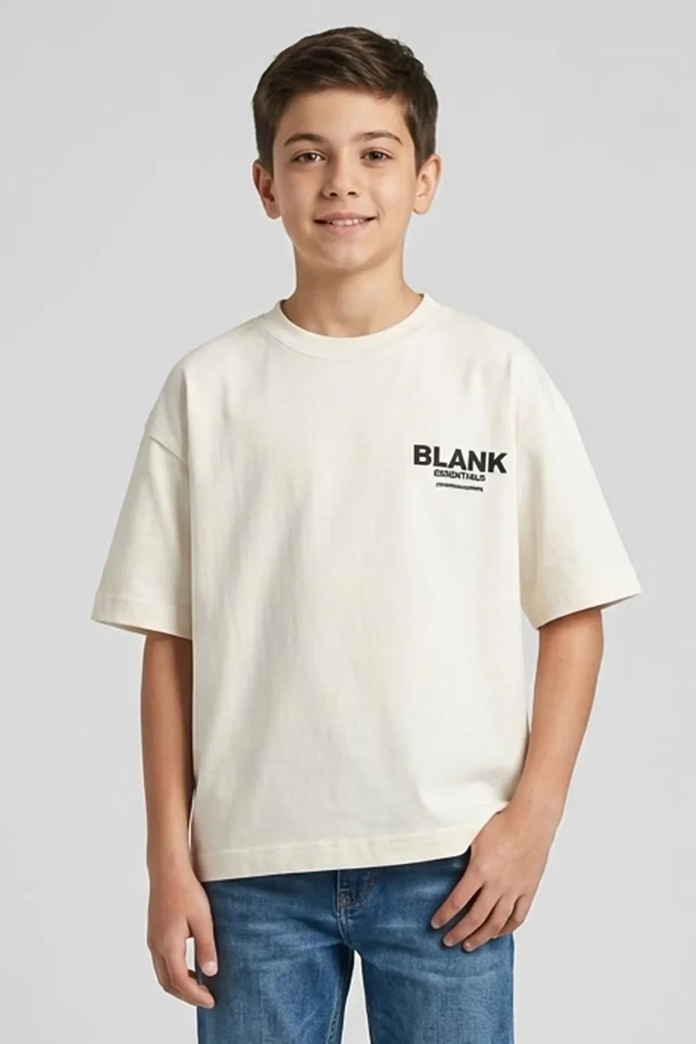 Футболка с логотипом бренда для мальчиков Blank Essentials, белый