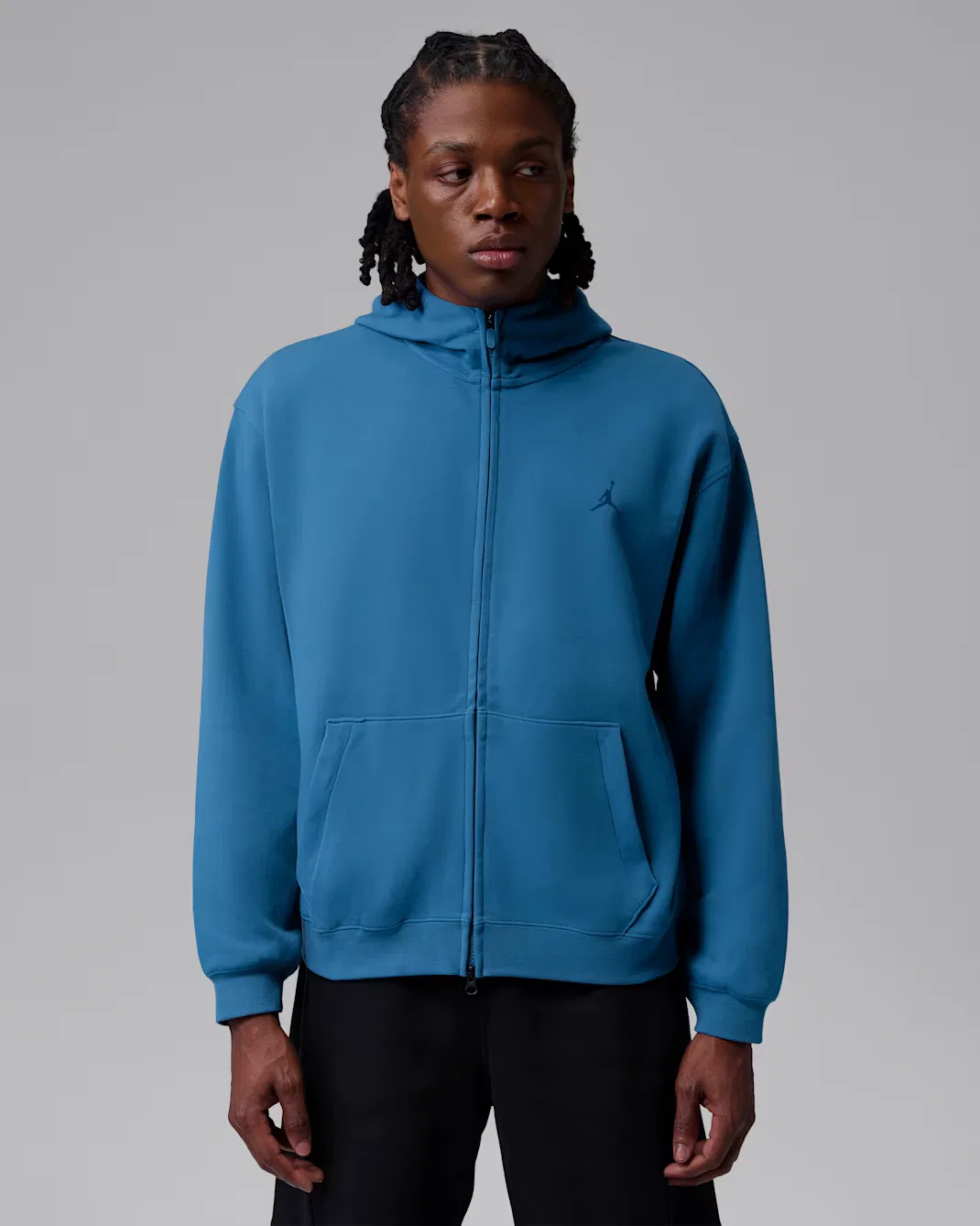 Мужская толстовка на молнии Dri-FIT Jordan Sport Hoop Fleece, True Blue