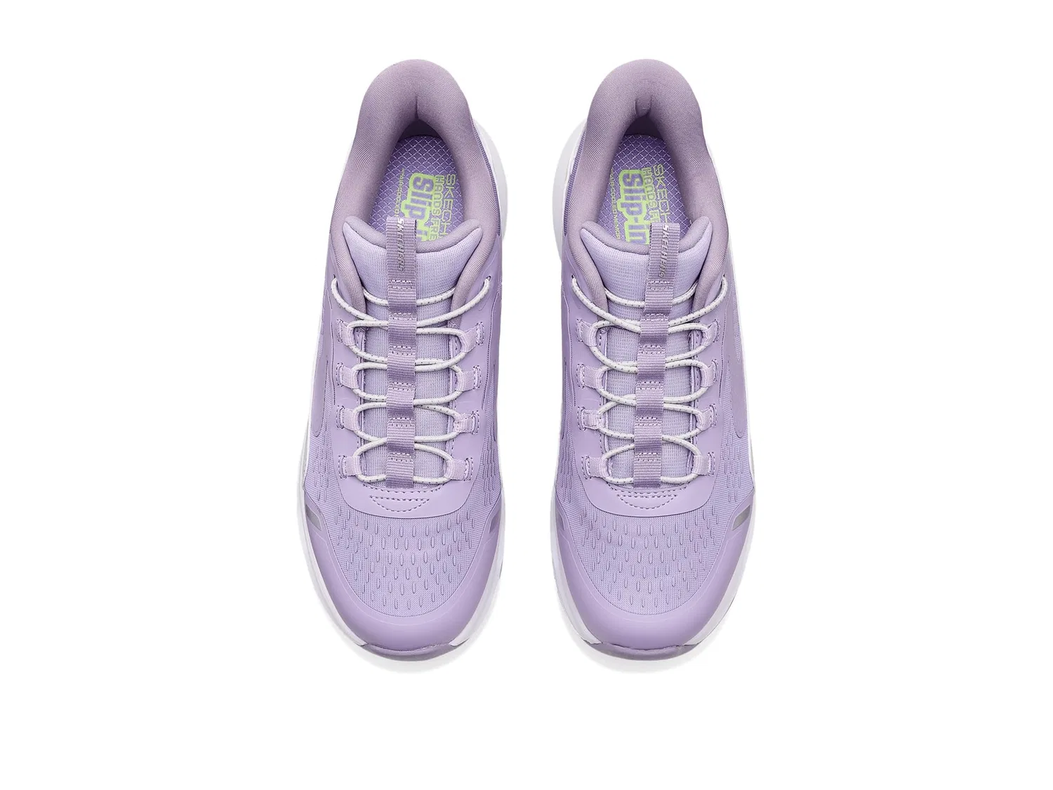Детские кроссовки для мальчиков со шнурками Skechers Glide-Step + View Wool Slip-in Trainer, Lavender Multicolor — фото 2