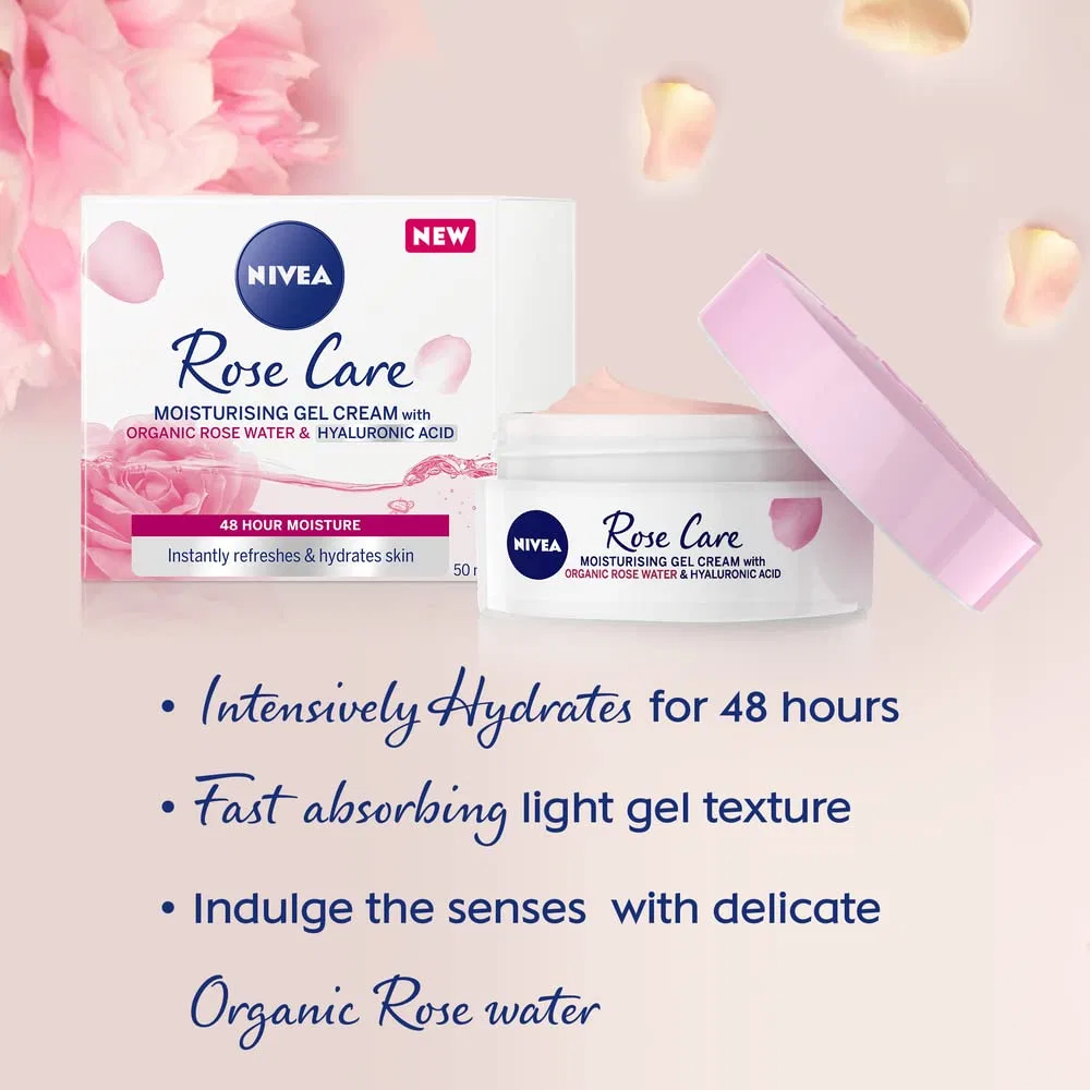 No brand Дневной крем для лица NIVEA Soft Rose 24h, 50 мл, Розовый — фото 4