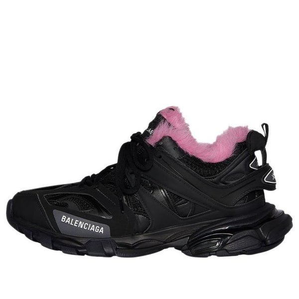 Кроссовки track sneakers 'black fake fur pink' Balenciaga, черный